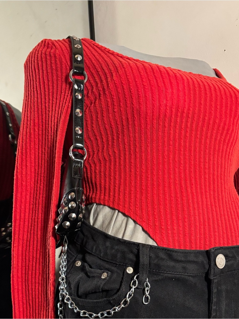 Sexy Red Ribbed Bodysuit- stretchy H&M